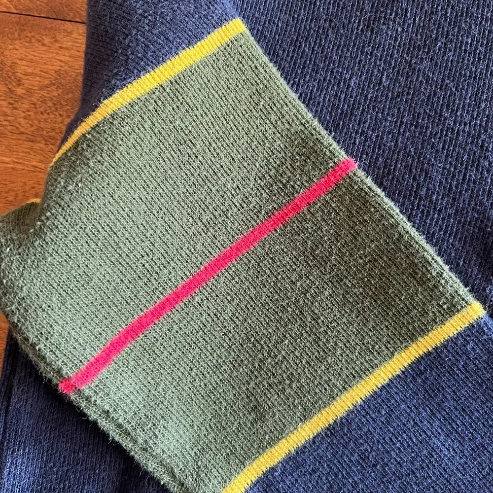 Gap quarter-zip stripe-sleeve sweater S 6-7